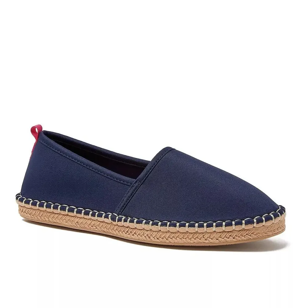 Lands’ End Women's Espadrille Beach and Water Shoes Size 8.5 Navy Blue Neoprene